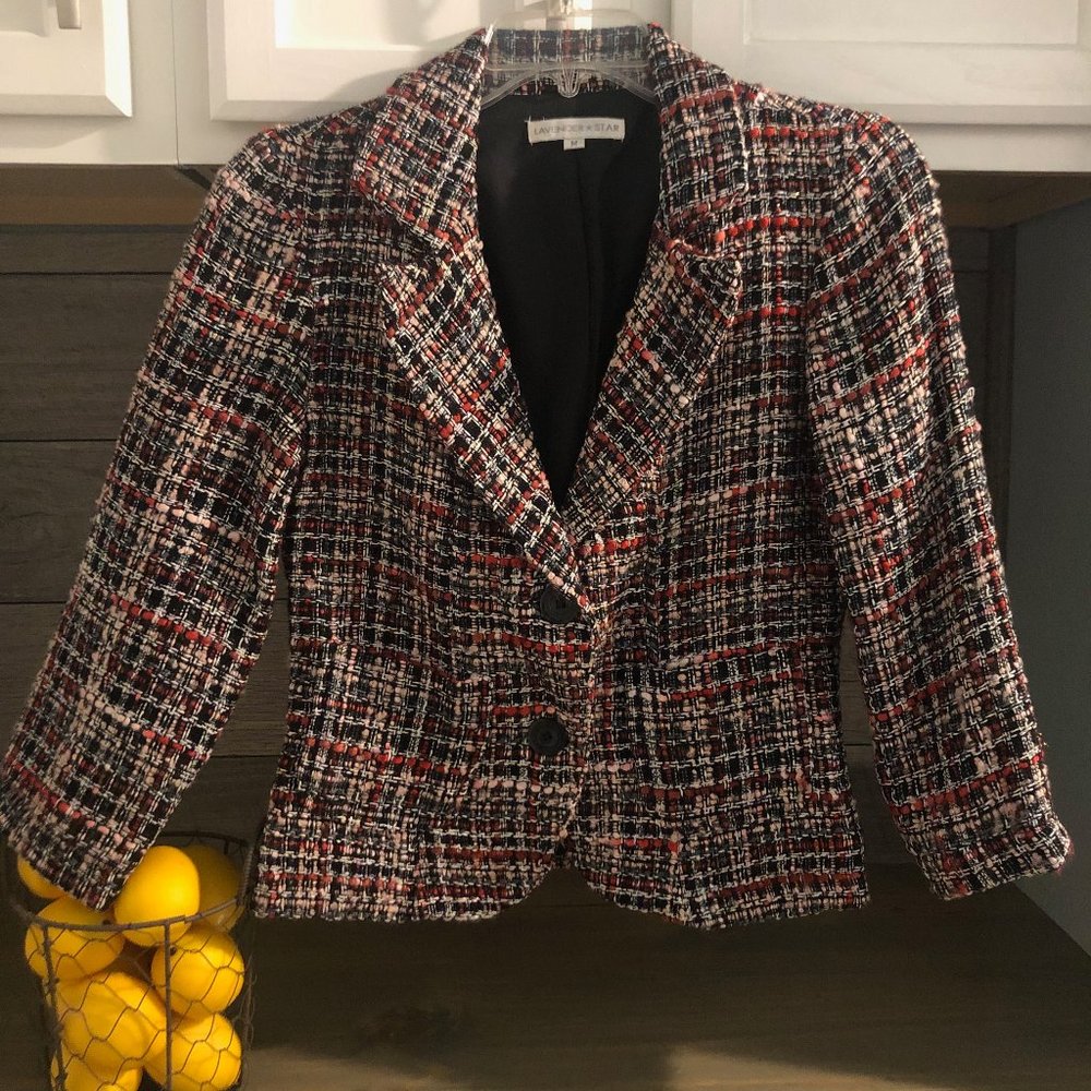 🍋Lavender Star Tweed Blazer- M (fits like SMALL)